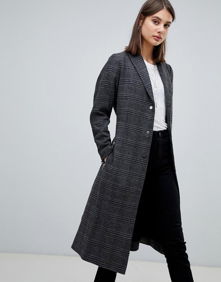 Religion Eternal Check Coat - Gray