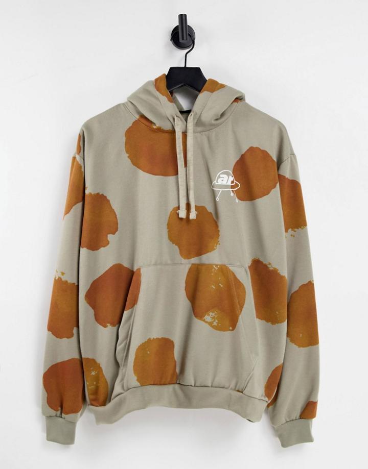 Another Reason Splat Hoodie In Khaki-green