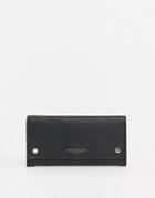 Paul Costelloe Leather Wallet With Snap Detail In Black