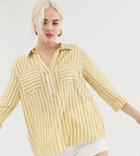 New Look Stripe Shirt In Yellow Pattern