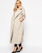 Oasis Formal Duster Coat With Fur Collar - Mink