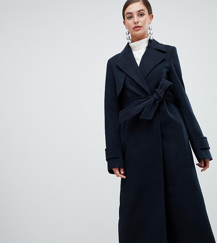 Asos Design Tall Formal Belted Coat - Green