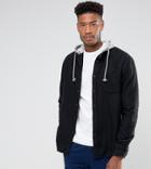Asos Tall Oversized Hooded Shirt - Black