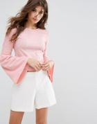 Oeuvre Flare Sleeve Blouse - Pink