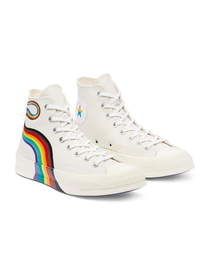 Converse Chuck 70 Hi Pride Sneakers In Egret/multi-neutral