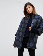 Helene Berman Kimono Metallic Spot Coat - Black