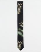 Asos Tie In Leaf Print - Black