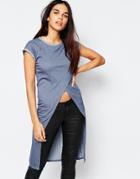Wal G Top With Wrap Front - Denim