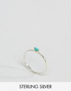 Kingsley Ryan Sterling Silver Band Ring With Turquoise Gem - Silver