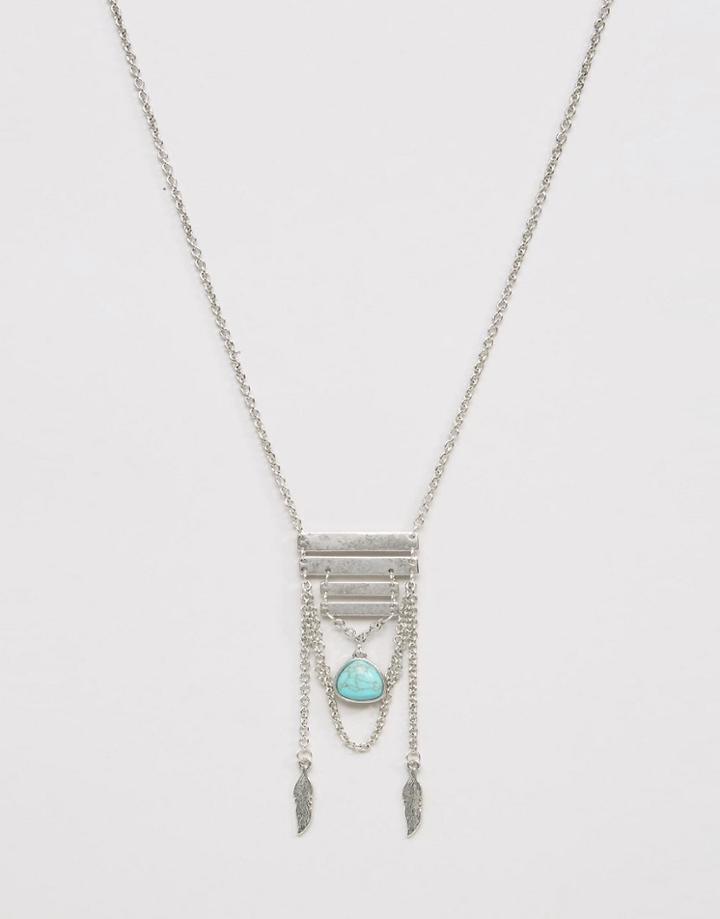 Asos Dreamcatcher Necklace In Silver - Silver