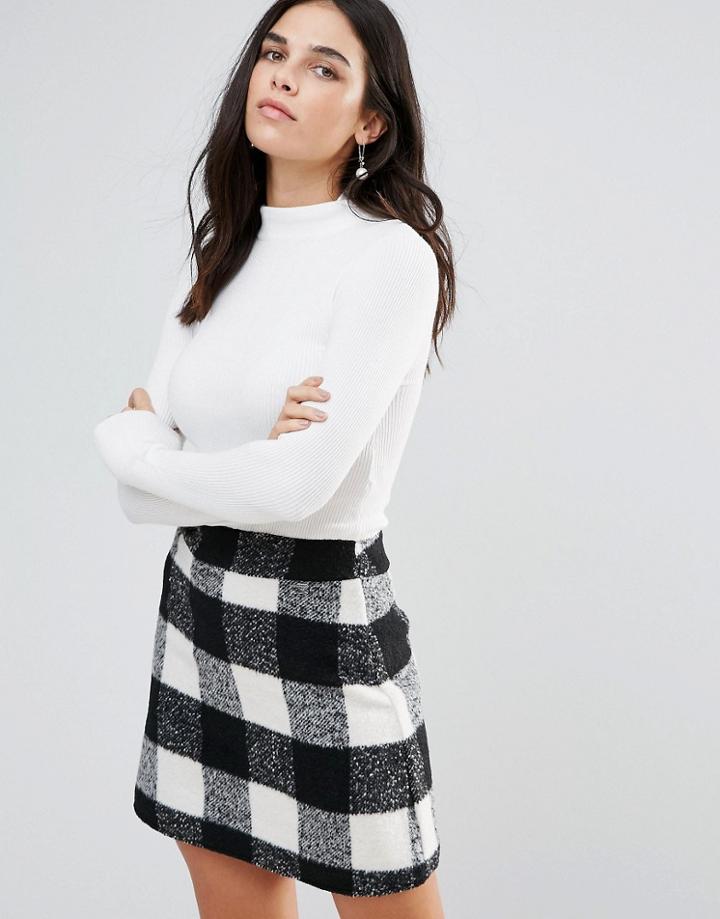 Lipsy Checked Dress - White