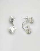 Krystal Swarovski Cube Swing Earrings - Silver