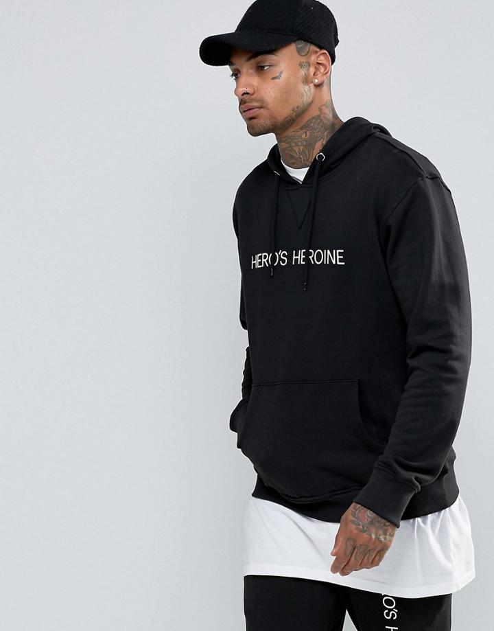 Heros Heroine Hoodie With Logo - Black