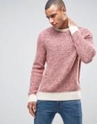 New Look Sweater In Red With Contrast Hem - Red