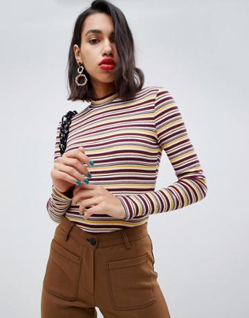 Side Party Jack Multistriped Ribbed Top - Navy