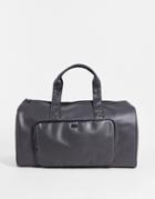 River Island Pu Holdall In Gray
