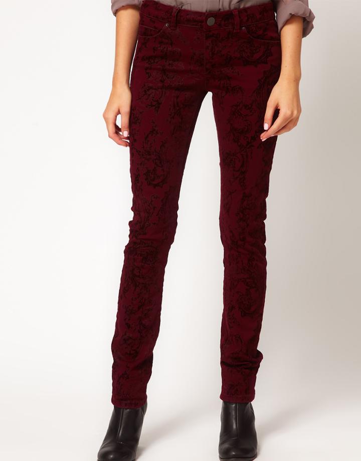 Asos Skinny Jean With Baroque Flocking
