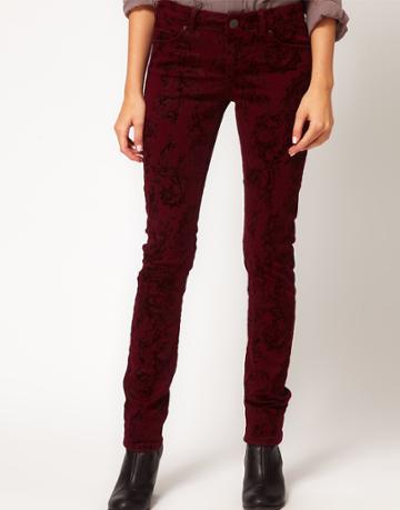 Asos Skinny Jean With Baroque Flocking
