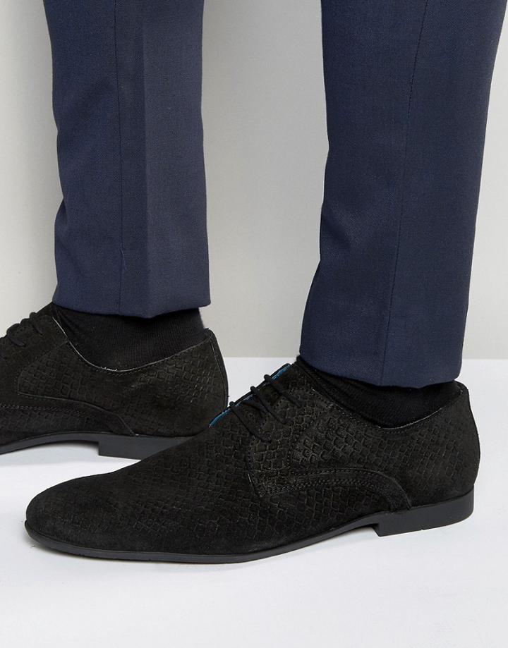 Dune Matt Snake Lace Up Shoes - Black
