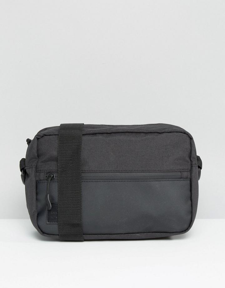 Asos Flight Bag In Rubberised Texture With Contrast Trims - Black