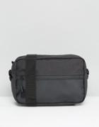 Asos Flight Bag In Rubberised Texture With Contrast Trims - Black