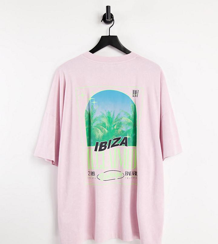 Reclaimed Vintage Inspired Ibiza T-shirt In Pink