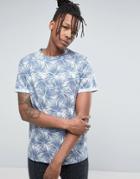 Redefined Rebel T-shirt With All Over Palm Print - Navy