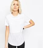Asos Tall Contrast Ribbed Panel T-shirt - Navy