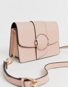 Asos Design Ring Detail Cross Body Bag - Pink