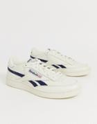 Reebok Revenge Plus Sneakers In Off White With Navy Stripe