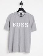 Boss Tetry Large Chest Logo T-shirt In Gray