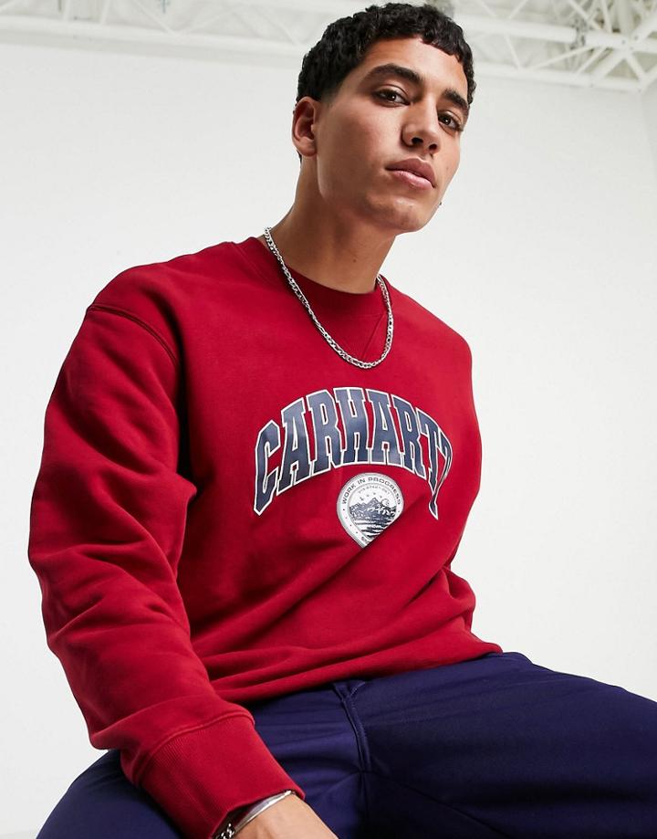 Carhartt Wip Berkeley Oversized Print Sweatshirt In Red