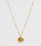 Astrid & Miyu 18k Gold Plated Coin Necklace With Diamond - Gold