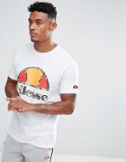 Ellesse T-shirt With Large Camo Logo In White - White