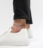 Designb Anchor Anklet In Blue & Gold Exclusive To Asos - Gold