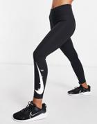 Nike Running Swoosh 7/8 Leggings In Black