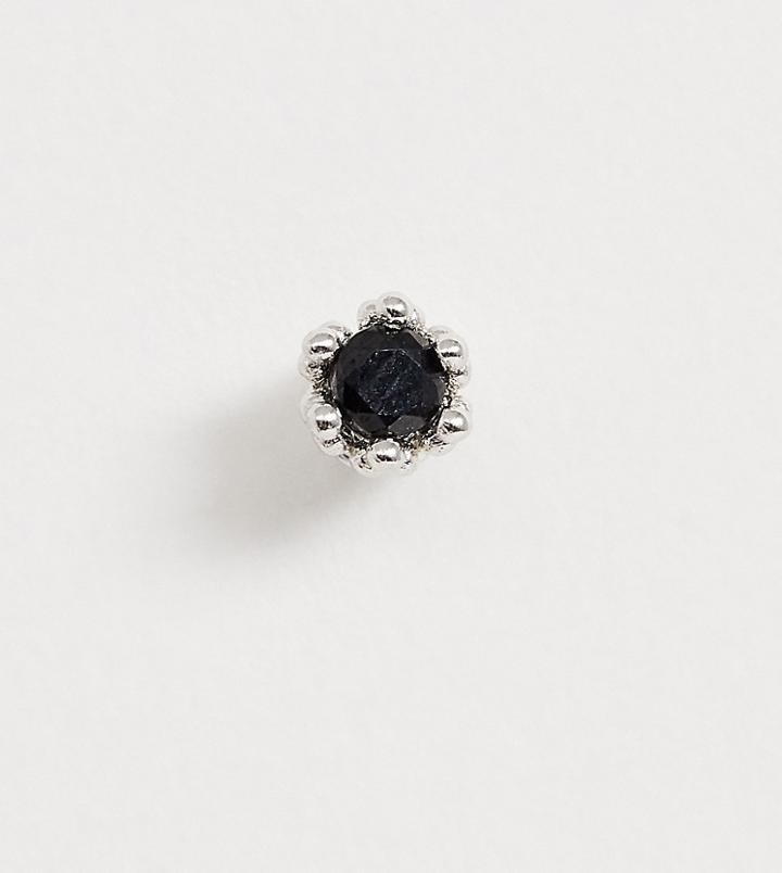 Serge Denimes Black Crown Stud In Sterling Silver - Silver