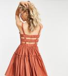 Asos Design Tall Cami Mini Sundress With Raw Edges In Rust-red