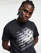 New Balance T-shirt With Repeat Logo Print In Black