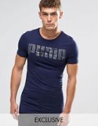 Puma Longline Muscle Fit T-shirt In Blue Exclusive To Asos - Blue