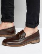 Asos Loafers In Brown Leather With Snaffle And Natural Sole - Brown
