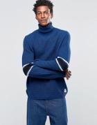 Wood Wood Jaques Roll Neck Sweater Body Stripe - Navy