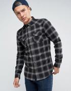 New Look Check Western Shirt In Gray In Regular Fit - Green