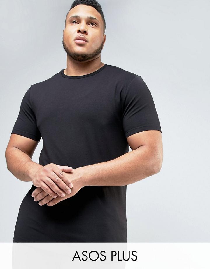 Asos Plus Longline Muscle T-shirt In Black - Black