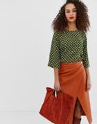 Pieces Simone Polka Dot Top-green