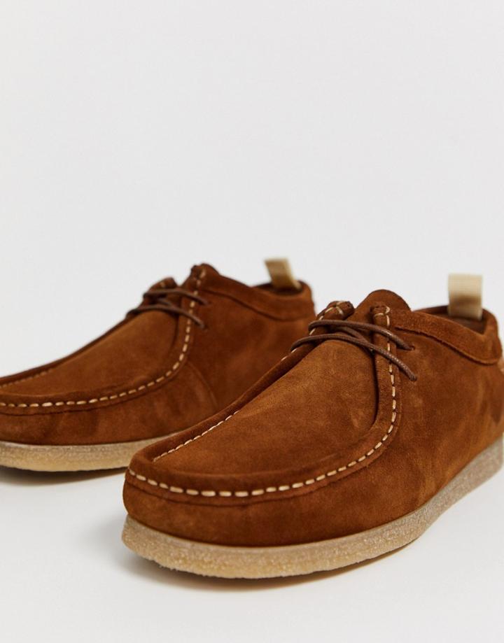River Island Leather Moccasin In Brown