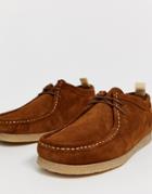 River Island Leather Moccasin In Brown