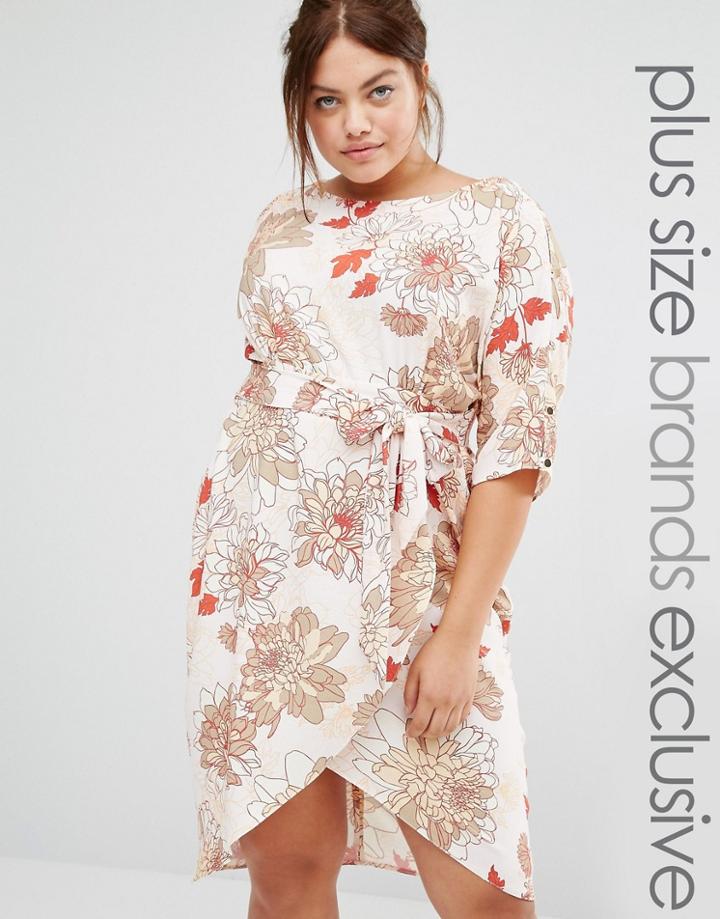 Closet Plus Printed Wrap Front Dress - Multi