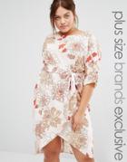 Closet Plus Printed Wrap Front Dress - Multi
