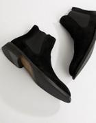 Selected Homme Suede Chelsea Boot - Black